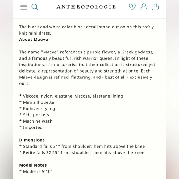 MAEVE by ANTHROPOLOGIE Colorblock Knit Mini Dress in Black and White - Picture 11 of 11